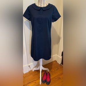 Boden Navy Blue fully lined cotton shift dress